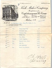 1918 Kirk-Maher Co Malone NY Invoice M Callahan & Co Adirondack Confectionery picture