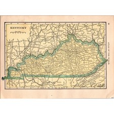 Vintage Map of Kentucky and Mississippi 1910 Map SL1 picture