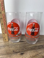 Coca-Cola Drinking Glass - Tumbler - 1999 - Coke - Traditional Set Of Two 9/10 picture