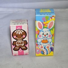 VTG Avon Fragrance Glace Pin Pal Lot Funny Bunny Gingerbread In Box picture
