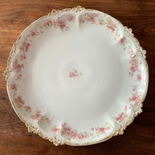 Antique Limoges Serving Platter Plate CH Field Haviland France Pink Floral picture