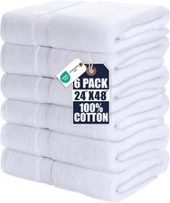 Utopia Towels 6 Pack Medium Bath Towels, 24x48 In, 500 GSM Cotton, White UT0506 picture