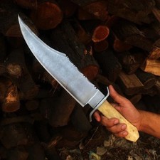 Handmade Duty Paid Juan Padillo Hunting Bowie Knife, Bone Handle Knife + Sheath picture