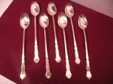 Set Of 7 International 1847 Rogers Bros Silver Centennial Iced Tea Spoons 7 1/4