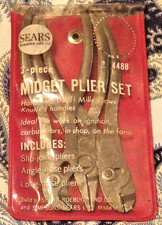 SEARS 3-PIECE MIDGET PLIER SET, IGNITION TOOLS, CRAFTSMAN 4488 picture
