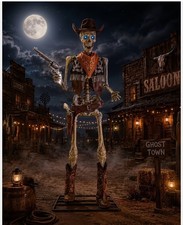 10 FT Cowboy Skeleton Costume Only Halloween Yard Decor Accessory picture