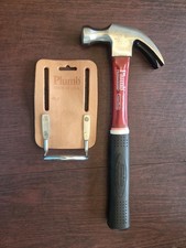 NOS Vintage Plumb 16oz Permabond Carpenter Claw Hammer With Belt Loop Holder  picture