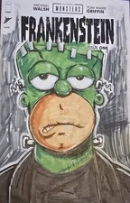 Homer Simpson Frankenstein Original Art Sketch Cover Universal Monsters #1 picture