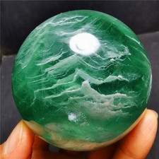 556.6G Natural Polished Apple Green Thousand Layers Fluorite ball 74A81 picture