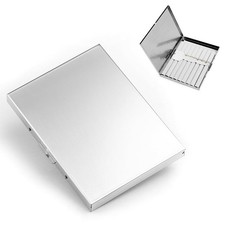 Stainless Steel Extra Slim Cigarette Case Metal Silver (Flat)  picture