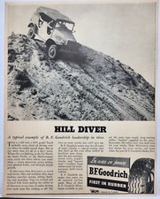 1943 BF Goodrich Tires In War Hill Diver WWII Era Original Print Ad Life Mag 40s picture