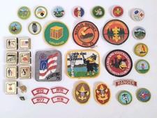 Vintage 1970s Mixed Lot 35+ Boy Scout Patches Bolo Clips Crow Wing Pins Badges picture