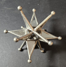 Vintage Mirrored Moravian Star 5” Across Metal Celestial Whimsygoth picture