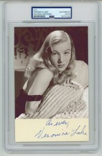 Veronica Lake ~ Signed Autographed Authentic Signature ~ PSA DNA Encased picture