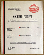 1953 LE CAFE CHAMBORD vintage restaurant dinner menu NEW YORK CITY - Ezio Pinza picture