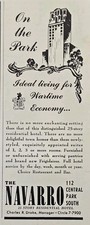 The Navarro Central Park South New York Ideal Living for Wartime Print Ad 1942 picture