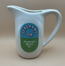 Vintage Seagram's Gin Ceramic Pitcher The Perfect Martini Barware Pub Water Jug picture
