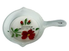NASHUA NH NEW HAMPSHIRE Souvenir ANTIQUE WHITE MILK Glass TRINKET PAN picture