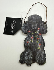 Black Poodle Dog Christmas Holiday Ornament Wood decoration NEW picture