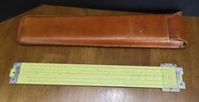 PICKETT Model 800-ES Slide Rule Vector Type Pocket Ruler W/ Leather Case 12