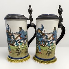 Villeroy & Boch Wilhelm Tell Anno 1300 Ltd Edition 1981 Beer Steins Set of 2 picture