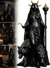 Hecate Greek Goddess Statue with Hounds Resin Sculpture Witch Decor Figurine picture