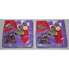 2 pkgs Cartoon Network Wacky Racing beverage napkins Scooby Doo Flintstones NIP picture
