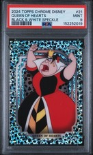 2024 Topps Chrome Disney #21 Queen Of Hearts Black & White Speckle PSA 9 picture