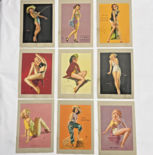 Vintage 1940s Earl Moran Pin Up Prints Lot of 9 Brown & Bigelow Art 5x7 Original picture