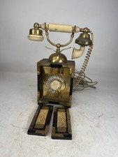 Oriental Chinese NEC Rotary Telephone Brass & Wood Needs Restoration Collectible picture