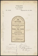 Photo:H H Warner Tippe Tonic Bitters Trademark 1883 Rochester NY picture