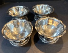 Set of (4) Vintage CAPCO Stainless Steel Japan Sherbet Dessert Footed Bowls MCM picture