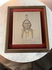 CUSTER'S LAST STAND, CHIEF SITTING BULL, GENERAL CUSTER: JK RALSTON DAMASCENE picture