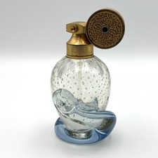 VTG Marcel Franck Perfume Atomizer France Art Glass Swan Bullicante Brass Spray picture