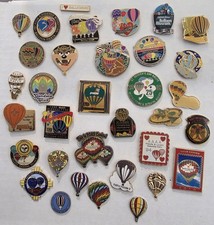 Vintage Hot Air Balloon Lapel Pin Collection - Lot of 34 picture