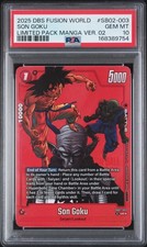 2025 DRAGON BALL FUSION WORLD #SB02-003 SON GOKU LIMITED PACK MANGA VER 2 PSA 10 picture