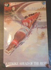 Rare Vintage Budweiser Crew Racing Scull Rowing Poster Annheuseur-Busch 1983 picture