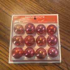 Vtg Miniature Shiny Brite Red Christmas Ornaments 12 in Package 1950’s Old Stock picture