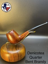 Vintage Denicotea Quarter Bent Brandy Tobacco Pipe picture