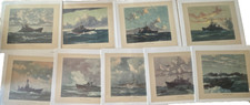 1940s Northern Pump Litho Lot of 9 WWII Navy Series USS Maritime Vessels Fleet picture