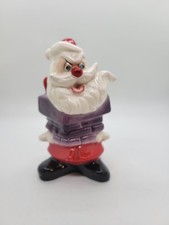 Vintage Kreiss Psycho Santa Stuck In Chimney Jewel Eyes MCM Christmas Ceramic picture