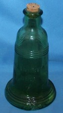 Vintage Wheaton Green Glass Liberty Bell Bottle 6