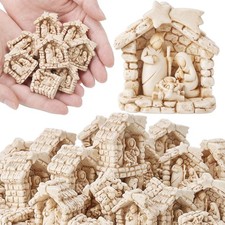 50 PCS Christmas Mini Nativity Scene Set Resin Figurine Religious Holiday Gift picture