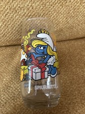 Smurf SMURFETTE Tumbler Drinking Glass 1983 Wallace Berrie & Co. Peyo Vintage picture