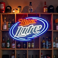 Miller Lite Beer Bar LED Neon Sign With Dimmer USB Powered Adjustable Light picture
