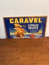 Vintage Harvey’s Wallhangers Caravel Citrus Fruits Label 4”x7” USA picture