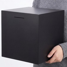 Large 12 Inch Stainless Steel Piggy Bank Adult XL, Black, Must Break picture