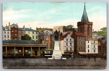 Prince Albert Statue Old Town Church & St Peters Point Guernsey Antique Postcard picture