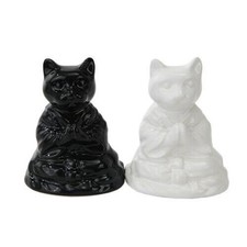BUDDHA CATS MEDITATING CERAMIC MAGNETIC SALT PEPPER SHAKERS by Attractives picture