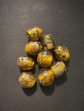 9 Lg Amber glass beads (B1158)- furnace beads- 15-18mm picture
